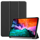 Custer Texture Horizontal Flip PU Leather Tablet Case with Three-folding Holder & Sleep / Wake-up Function For iPad Pro 12.9 (2021)(Black)