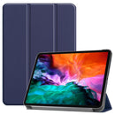 Custer Texture Horizontal Flip PU Leather Tablet Case with Three-folding Holder & Sleep / Wake-up Function For iPad Pro 12.9 (2021)(Dark Blue)
