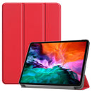 Custer Texture Horizontal Flip PU Leather Tablet Case with Three-folding Holder & Sleep / Wake-up Function For iPad Pro 12.9 (2021)(Red)