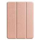 Custer Texture Horizontal Flip PU Leather Tablet Case with Three-folding Holder & Sleep / Wake-up Function For iPad Pro 12.9 (2021)(Rose Gold)
