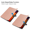 Custer Texture Horizontal Flip PU Leather Tablet Case with Three-folding Holder & Sleep / Wake-up Function For iPad Pro 12.9 (2021)(Rose Gold)