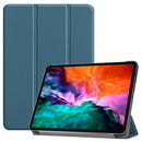 Custer Texture Horizontal Flip PU Leather Tablet Case with Three-folding Holder & Sleep / Wake-up Function For iPad Pro 12.9 (2021)(Dark Green)