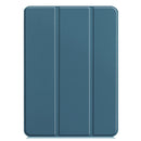 Custer Texture Horizontal Flip PU Leather Tablet Case with Three-folding Holder & Sleep / Wake-up Function For iPad Pro 12.9 (2021)(Dark Green)