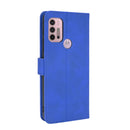 For Motorola Moto G30 / G10 Solid Color Skin Feel Magnetic Buckle Horizontal Flip Calf Texture PU Leather Case with Holder & Card Slots & Wallet(Blue)