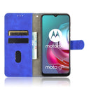 For Motorola Moto G30 / G10 Solid Color Skin Feel Magnetic Buckle Horizontal Flip Calf Texture PU Leather Case with Holder & Card Slots & Wallet(Blue)