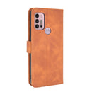 For Motorola Moto G30 / G10 Solid Color Skin Feel Magnetic Buckle Horizontal Flip Calf Texture PU Leather Case with Holder & Card Slots & Wallet(Brown)