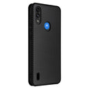 For Motorola Moto E7 Power Carbon Fiber Texture Horizontal Flip TPU + PC + PU Leather Case with Card Slot(Black)