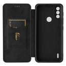 For Motorola Moto E7 Power Carbon Fiber Texture Horizontal Flip TPU + PC + PU Leather Case with Card Slot(Black)