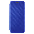 For Motorola Moto E7 Power Carbon Fiber Texture Horizontal Flip TPU + PC + PU Leather Case with Card Slot(Blue)
