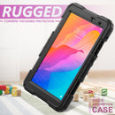 For Huawei MatePad T8 Shockproof Colorful Silicone + PC Protective Case with Holder & Shoulder Strap & Hand Strap(Black)
