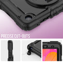 For Huawei MatePad T8 Shockproof Colorful Silicone + PC Protective Case with Holder & Shoulder Strap & Hand Strap(Black)