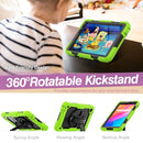For Huawei MatePad T8 Shockproof Colorful Silicone + PC Protective Case with Holder & Shoulder Strap & Hand Strap(Yellow Green)