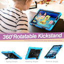 For Lenovo Tab M10 FHD Plus Shockproof Colorful Silicone + PC Protective Case with Holder & Shoulder Strap & Hand Strap(Light Blue)