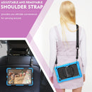 For Lenovo Tab M10 FHD Plus Shockproof Colorful Silicone + PC Protective Case with Holder & Shoulder Strap & Hand Strap(Light Blue)