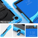 For Lenovo Tab M10 FHD Plus Shockproof Colorful Silicone + PC Protective Case with Holder & Shoulder Strap & Hand Strap(Light Blue)