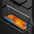 For Huawei Mate Xs Ultra Slim Double Sides Magnetic Adsorption Angular Frame Tempered Glass Magnet Flip Case(Gold)