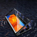 For Huawei Mate Xs Ultra Slim Double Sides Magnetic Adsorption Angular Frame Tempered Glass Magnet Flip Case(Gold)