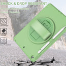 360 Degree Rotation PC + TPU Protective Case with Holder & Hand-strap & Pen Slot For iPad 10.2 2021 / 2020 / 2019(Green)