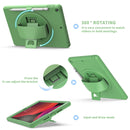 360 Degree Rotation PC + TPU Protective Case with Holder & Hand-strap & Pen Slot For iPad 10.2 2021 / 2020 / 2019(Green)