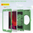 360 Degree Rotation PC + TPU Protective Case with Holder & Hand-strap & Pen Slot For iPad 10.2 2021 / 2020 / 2019(Green)