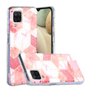 For Samsung Galaxy A12 Flat Plating Splicing Gilding Protective Case(Cherry Glitter Color Matching)