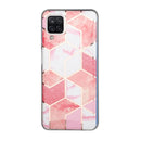 For Samsung Galaxy A12 Flat Plating Splicing Gilding Protective Case(Cherry Glitter Color Matching)