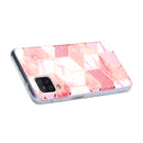 For Samsung Galaxy A12 Flat Plating Splicing Gilding Protective Case(Cherry Glitter Color Matching)