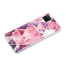 For Samsung Galaxy A12 Flat Plating Splicing Gilding Protective Case(Rose Red Purple Color Matching)