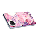 For Samsung Galaxy A12 Flat Plating Splicing Gilding Protective Case(Rose Red Purple Color Matching)