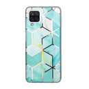 For Samsung Galaxy A12 Flat Plating Splicing Gilding Protective Case(Green Glitter Color Matching)