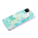 For Samsung Galaxy A12 Flat Plating Splicing Gilding Protective Case(Green Glitter Color Matching)