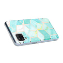 For Samsung Galaxy A12 Flat Plating Splicing Gilding Protective Case(Green Glitter Color Matching)