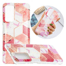 For Samsung Galaxy A32 5G Flat Plating Splicing Gilding Protective Case(Cherry Glitter Color Matching)