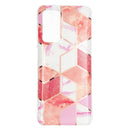 For Samsung Galaxy A32 5G Flat Plating Splicing Gilding Protective Case(Cherry Glitter Color Matching)