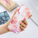 For Samsung Galaxy A32 5G Flat Plating Splicing Gilding Protective Case(Cherry Glitter Color Matching)