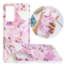 For Samsung Galaxy A32 5G Flat Plating Splicing Gilding Protective Case(Purple Flowers Color Matching)