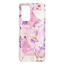 For Samsung Galaxy A32 5G Flat Plating Splicing Gilding Protective Case(Purple Flowers Color Matching)
