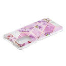 For Samsung Galaxy A32 5G Flat Plating Splicing Gilding Protective Case(Purple Flowers Color Matching)