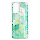 For Samsung Galaxy A32 5G Flat Plating Splicing Gilding Protective Case(Green Glitter Color Matching)
