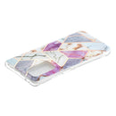 For Samsung Galaxy A52 5G / 4G Flat Plating Splicing Gilding Protective Case(Purple White Marble Color Matching)