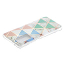 For Samsung Galaxy A52 5G / 4G Flat Plating Splicing Gilding Protective Case(Blue White Green Pink Color Matching)