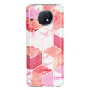 For Xiaomi Redmi Note 9T Flat Plating Splicing Gilding Protective Case(Cherry Glitter Color Matching)