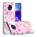 For Xiaomi Redmi Note 9T Flat Plating Splicing Gilding Protective Case(Purple Flowers Color Matching)