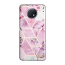 For Xiaomi Redmi Note 9T Flat Plating Splicing Gilding Protective Case(Purple Flowers Color Matching)