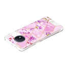 For Xiaomi Redmi Note 9T Flat Plating Splicing Gilding Protective Case(Purple Flowers Color Matching)
