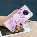For Xiaomi Redmi Note 9T Flat Plating Splicing Gilding Protective Case(Purple Flowers Color Matching)