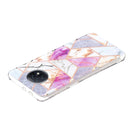 For Xiaomi Redmi Note 9T Flat Plating Splicing Gilding Protective Case(Purple White Marble Color Matching)