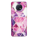 For Xiaomi Redmi Note 9T Flat Plating Splicing Gilding Protective Case(Rose Red Purple Color Matching)