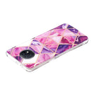 For Xiaomi Redmi Note 9T Flat Plating Splicing Gilding Protective Case(Rose Red Purple Color Matching)