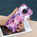 For Xiaomi Redmi Note 9T Flat Plating Splicing Gilding Protective Case(Rose Red Purple Color Matching)